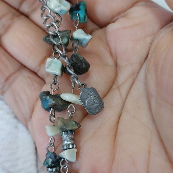 You & I Faux Turquoise Y Drop Statement Necklace - Picture 7 of 7